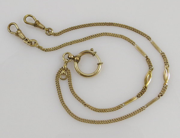 Antike Gold Double Taschenuhrkette, Handarbeit um 1920/30