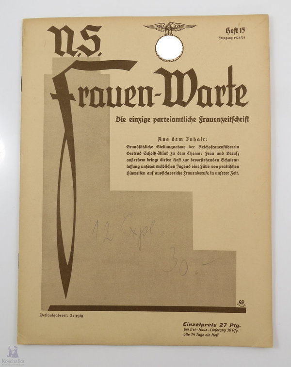 NS Frauen-Warte, Die einzige parteiamtliche Frauenzeitschrift, Heft 15 - Jahrgang 1934/35