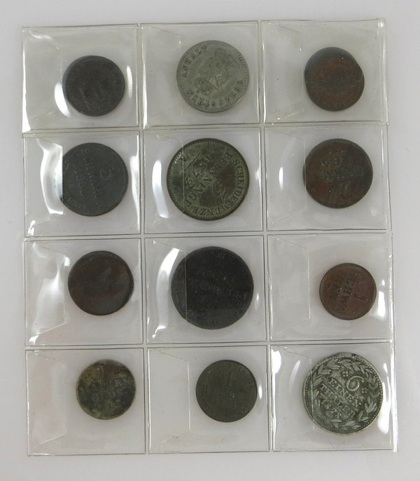 Münzen Altdeutschland, Konvolut aus 15 Stück, z.T. Silber, Original