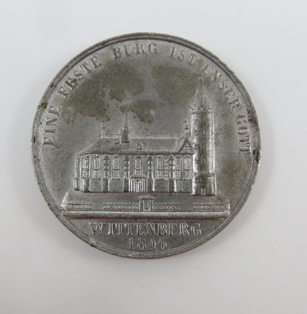 Martin Luther Medaille 1846, "Eine feste Burg ist unser Gott", versilbert