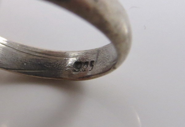 Vintage 925er Silber Onyx Ring, Gr. 57