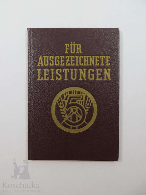 DDR Ehrenurkunde, Urkunde für ausgezeichnete Leistungen, 1952, Original