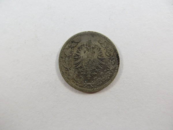 Kaiserreich, 50 Pfennig 1877 E, kleiner Adler, Silber, Erh. s/ss