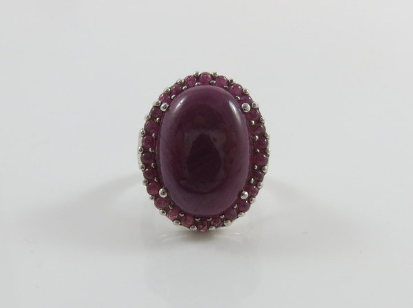 Vintage 925er Silber Rubin Ring, Gr. 50,5