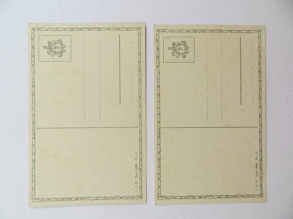 AK / Postkarten, Lot mit zwei Karten, Fahnen, T.S.N. Serie 1500, Kaiserreich, Original