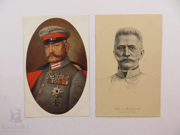 AK / Postkarten, Lot mit zwei Karten, Hindenburg und General Hoetzendorf, Kaiserreich, Original