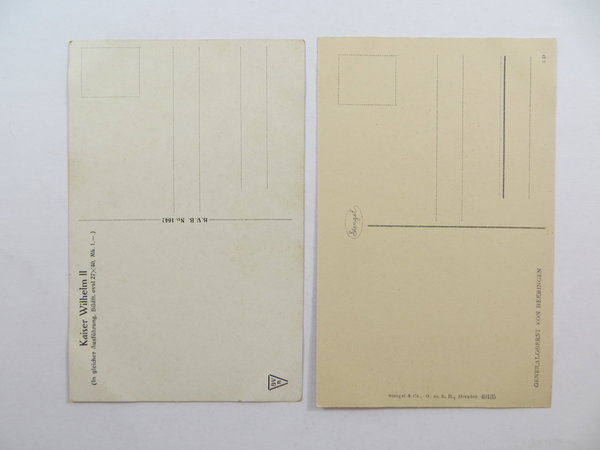 AK / Postkarten, Lot mit zwei Karten, Kaiser Wilhelm II und von Heeringen, Kaiserreich, Original
