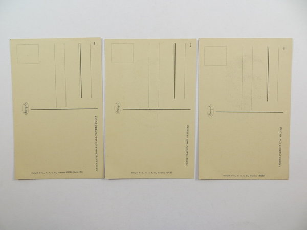 AK / Postkarten, Lot mit 3 Karten, von der Glotz, Prinz Joachim, von Hausen, Kaiserreich, Original
