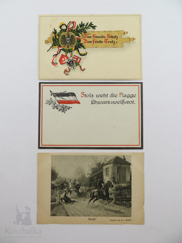 AK / Postkarten, Lot mit 3 Karten zum 1. Weltkrieg, Original