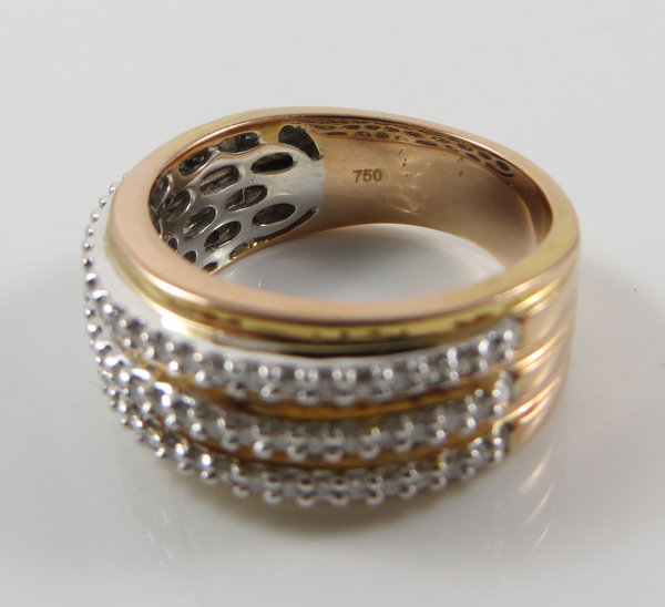 Vintage 750er Luxus Gold Ring mit Brillanten 0,75 ct. Ringgröße 59, Handarbeit um 1990