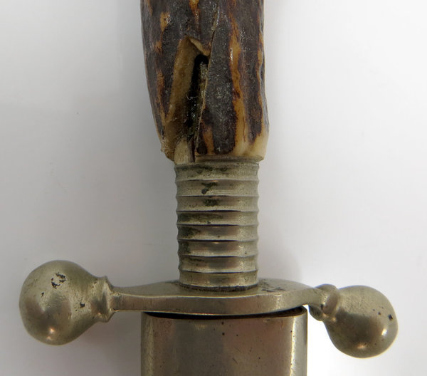 Vintage Jagd-/Trachtenmesser mit Hirschhorngriff und Flammenklinge, Handarbeit