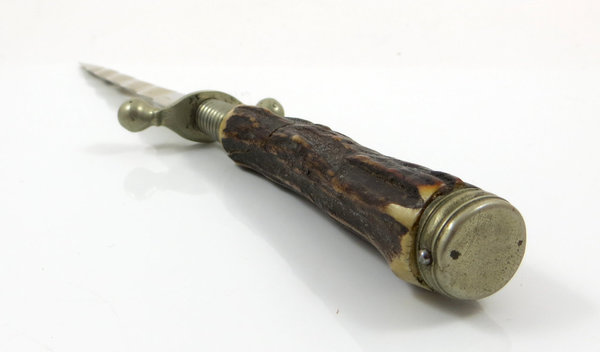 Vintage Jagd-/Trachtenmesser mit Hirschhorngriff und Flammenklinge, Handarbeit