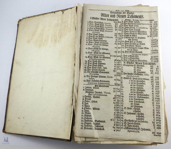 Antikes Buch des alten und neuen Testaments, um 1800, ca. 1150 Seiten