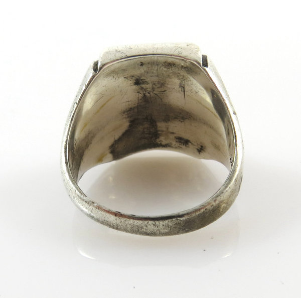 Antiker 800er Silber Siegel / Wappen Ring, Gr. 61, Meisterarbeit um 1920