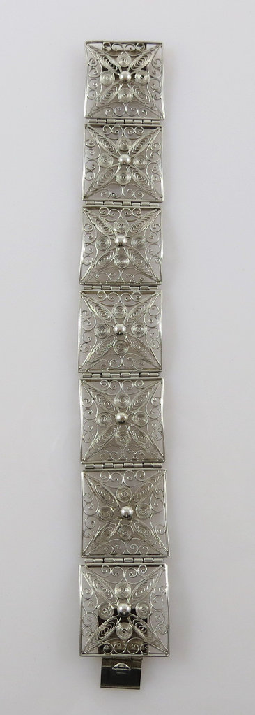 Vintage 835er Silberarmband, Handarbeit um 1960