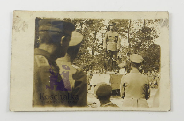 Postkarte, Foto hoher Offizier mit Pour le Mérite Orden + Bruststern, 1. WK, Original