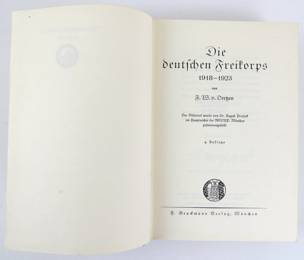 "Die deutschen Freikorps 1918 - 1928" von F.W. von Oerzen, 515 Seiten, III. Reich, Original