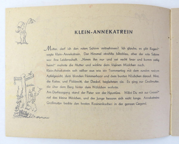 Antikes Buch "Klein-Annekatrein" Ein Märchen von Lisel Lauterborn, um 1949, selten