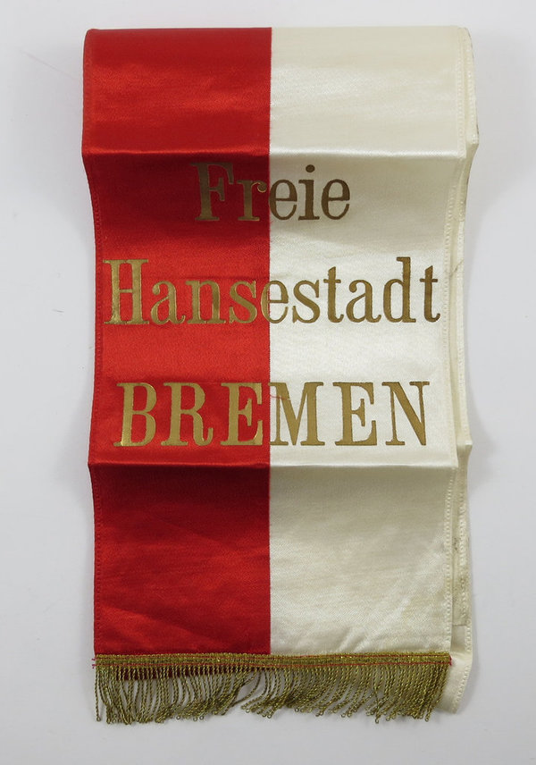 Bremen, Ehrenfahne/Schärpe "Freie Hansestadt BREMEN", um 1920/30, Original