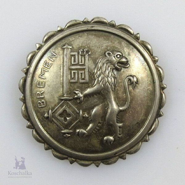 Antike 800er Silber Brosche "Bremer Schlüssel", Bremen, Original