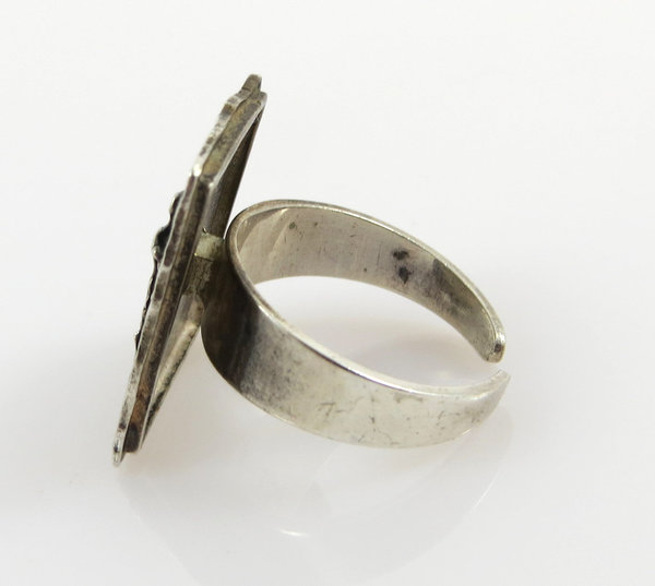 Vintage Designer 835er Silber Ring, Gr. 56, Handarbeit um 1970