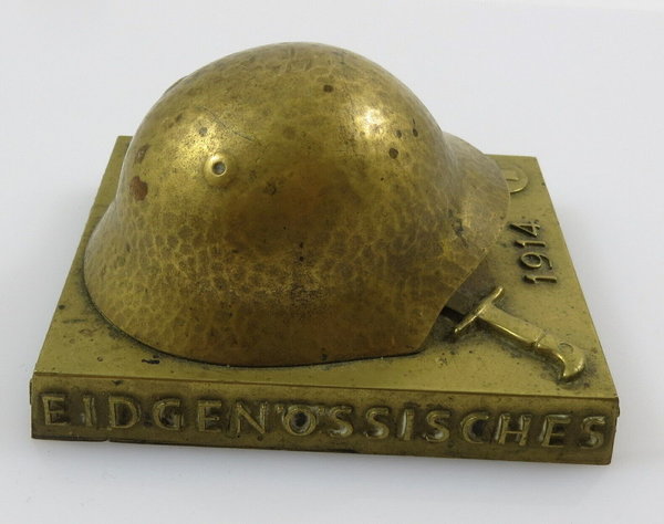 Schweiz, Bronze Schießpreis mit Helm, Luzern 1939, Original