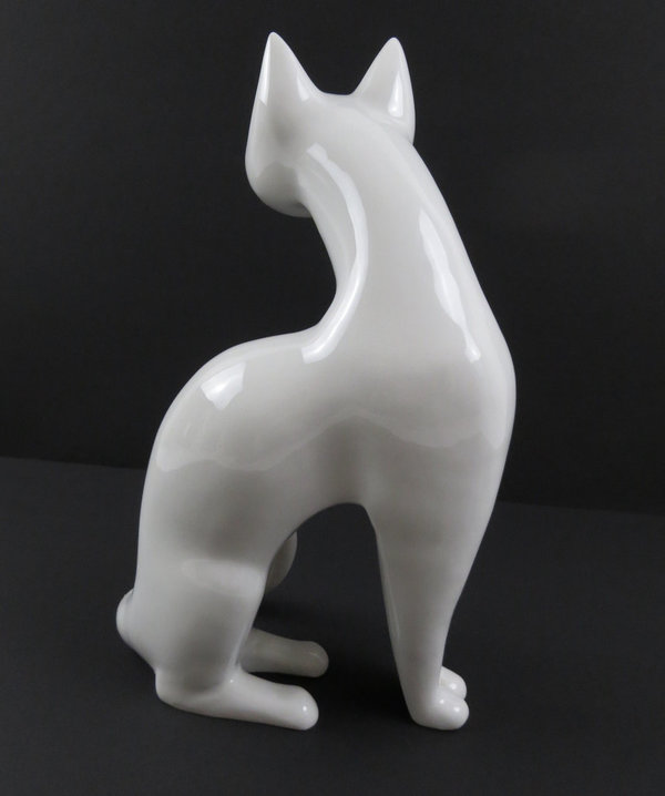 KPM Berlin Porzellanfigur Katze sitzend, 25 cm
