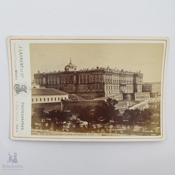 Antikes Foto des Königspalasts in Madrid, Spanien, von  J. Laurent et Cie, Madrid