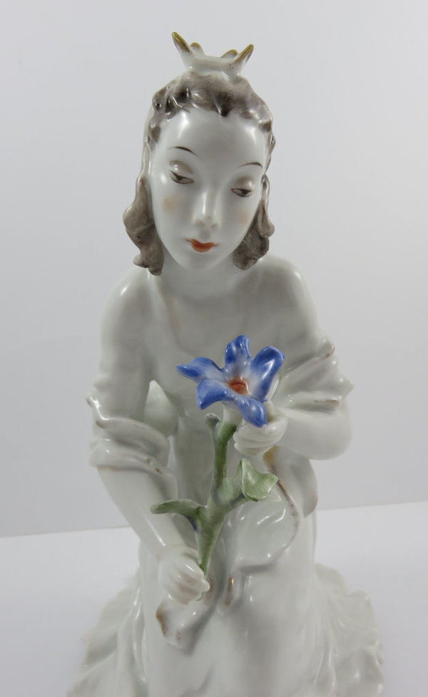 Rosenthal Porzellanfigur Märchen Prinzessin mit Blume, 23 cm, selten!