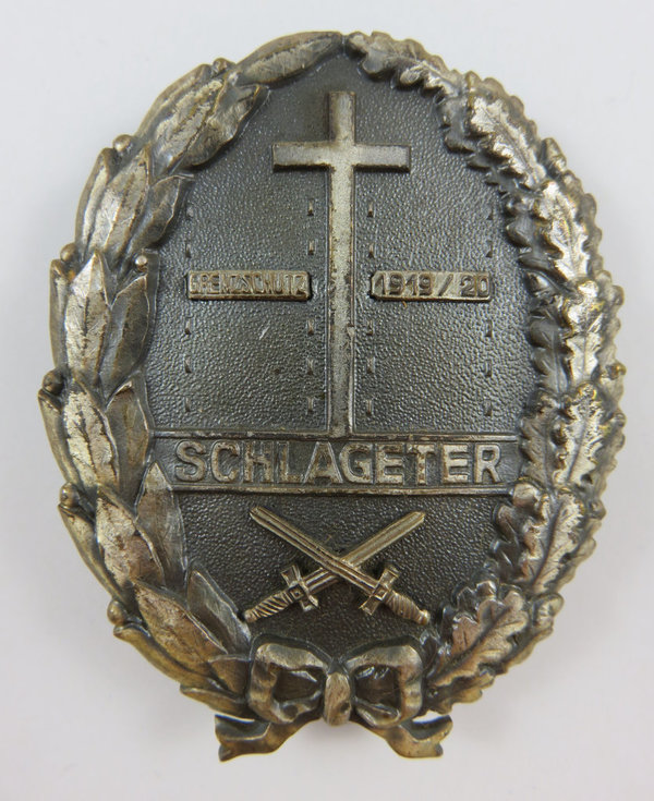 Schlageter Schild mit Spange, Grenzschutz 1919/1920, Original