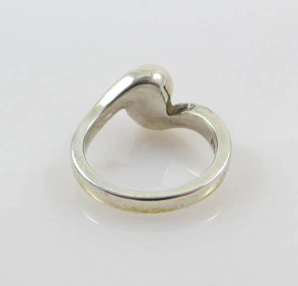 Vintage 925er Silber Designer Ring Pierre Cardin mit Perle, Größe 56