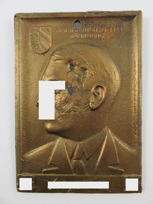 Bronzerelief A.H., Reichsparteitag 1934 Nürnberg, III. Reich, Original