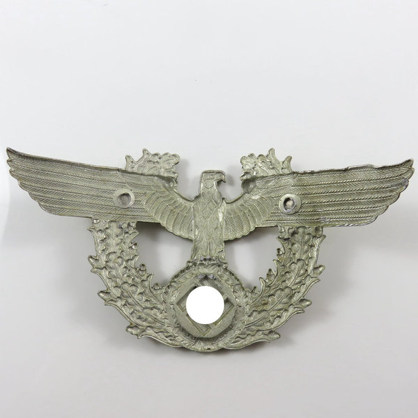 Polizei Tschako, Adler- Aluminium, Herst. S.T.L., III. Reich, Original