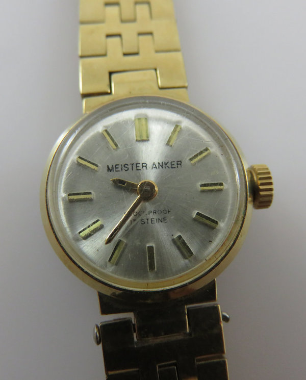 Vintage Meister Anker Damen-Armbanduhr, vergoldet