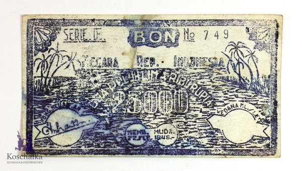 Indonesien, Banknote, 25000 Rupiah, 1948, Erh. 2-