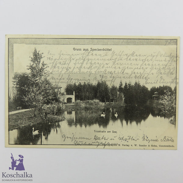 AK / Postkarte "Gruss aus Speckenbüttel, Trinkhalle am See", gelaufen 1904