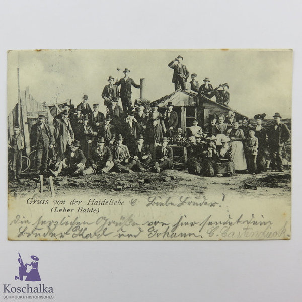 AK / Postkarte "Gruss von der Haideliebe (Leher Haide)", gelaufen 1909