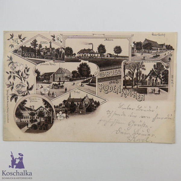 AK / Postkarte "Gruss aus Rodenkirchen", gelaufen 1902