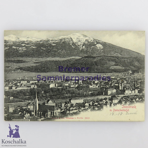 AK / Postkarte " Innsbruck mit Patscherkofel", Original
