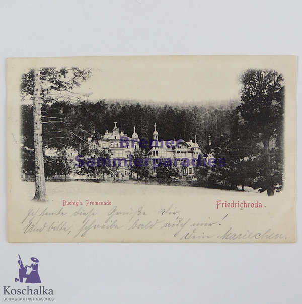AK Friedrichroda, Büchigs Promenade, 1902, Original