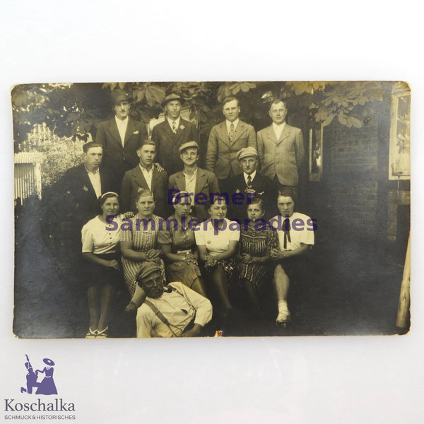 AK / Foto mit polnischen Zwangsarbeitern aus dem III. Reich, Original